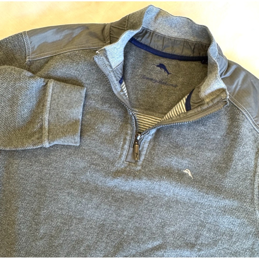 Tommy Bahama Pullover Shirt Mens Large 1/4 Zip Up Long Sleeve Golf Beach Preppy
